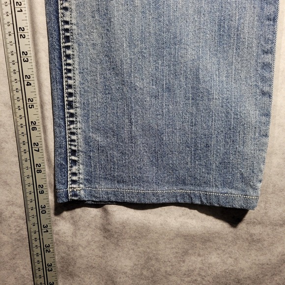 Silver Gordie Jeans Mens Blue Denim Straight HEMMED/ATLERED 36x30 - Picture 4 of 13